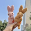 Cute cartoon long-haired radish rabbit plush figurines, girls' backpacks, couple keychains, popular little rabbit pendants Specification image